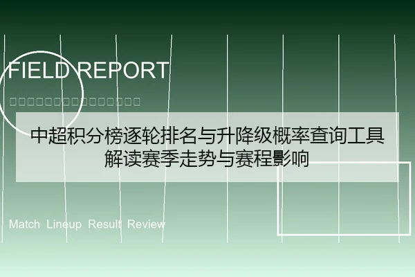 中超积分榜逐轮排名与升降级概率查询工具解读赛季走势与赛程影响
